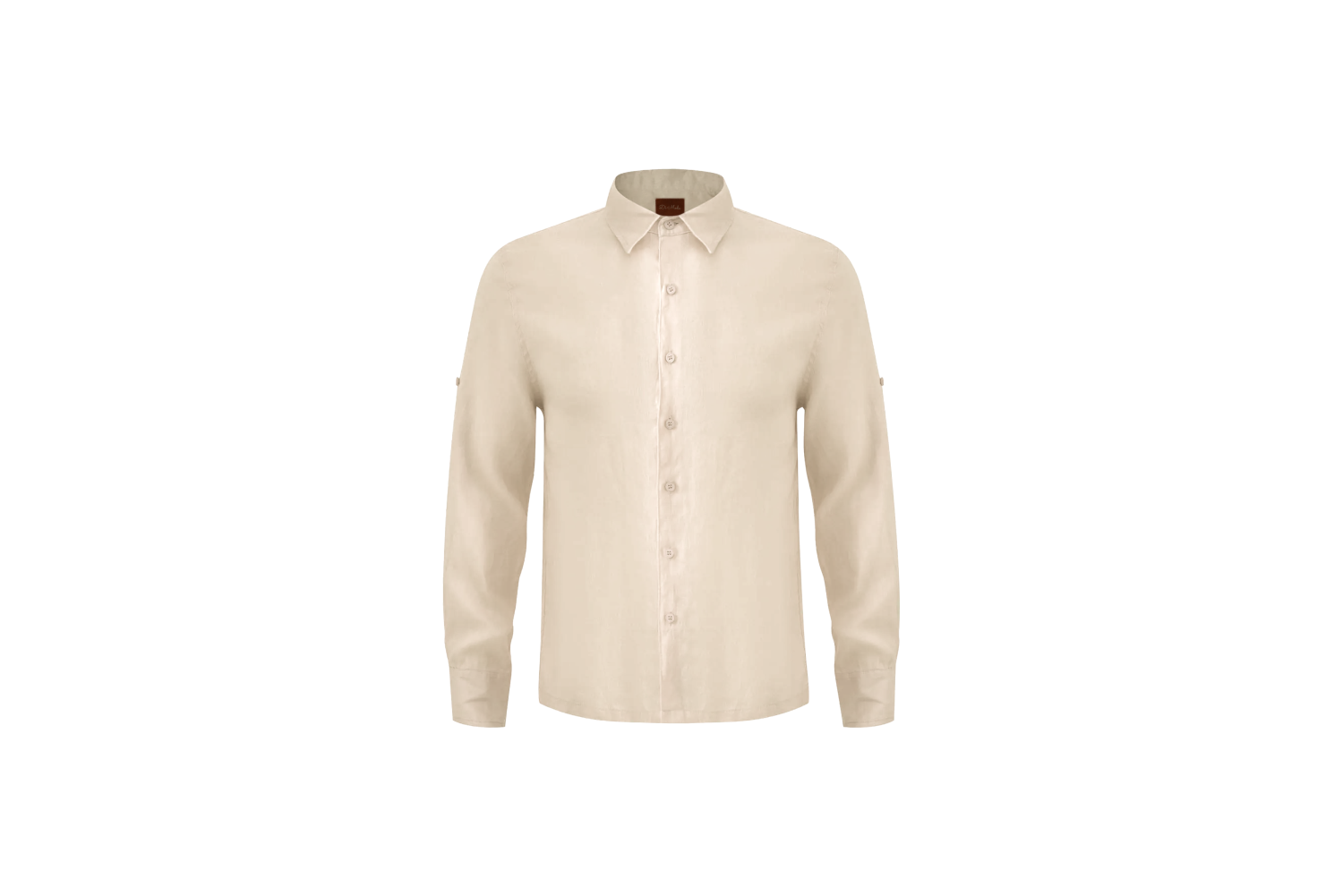 Beige Linen Long-Sleeve Shirt