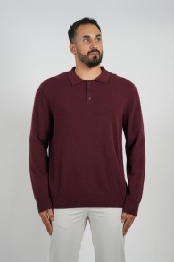 Cashmere Pullover Polo Maroon