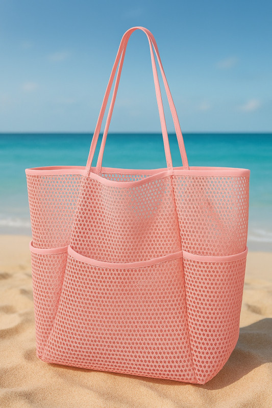 KPX Beach bag with Mini Pockets-Pink