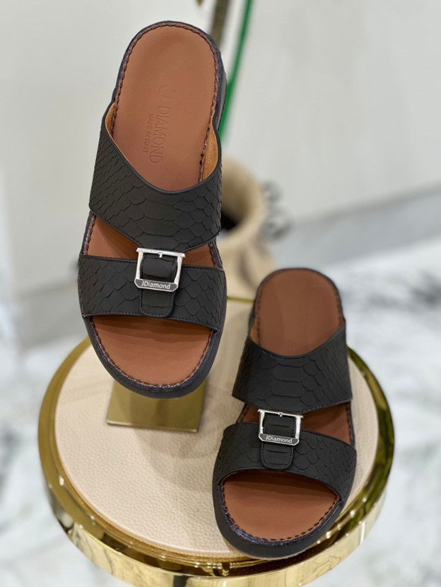 J-Diamond – CHOCO BUCKLE Signature Python Sandals – Premium Italian Leather