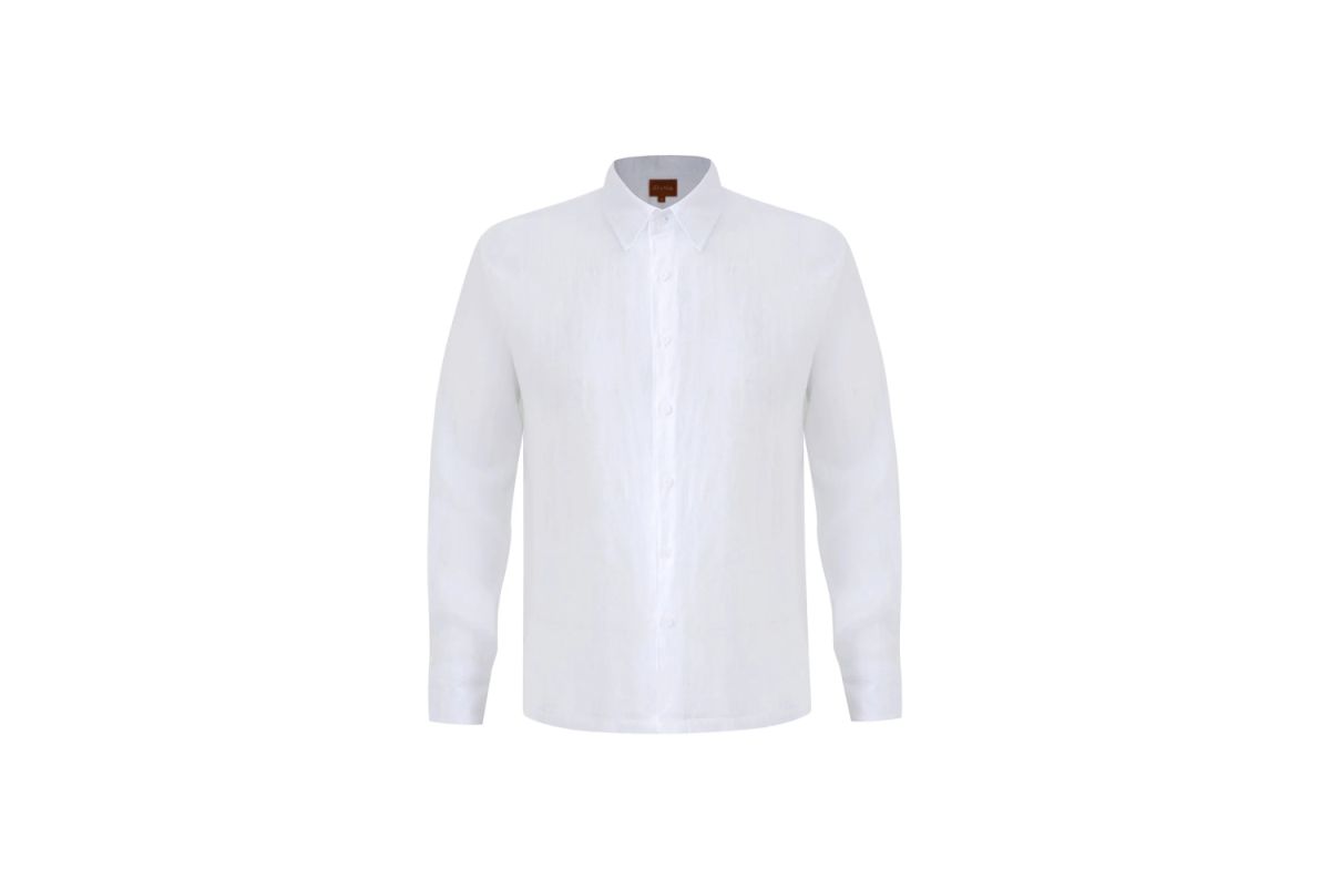 White Linen Long-Sleeve Shirt