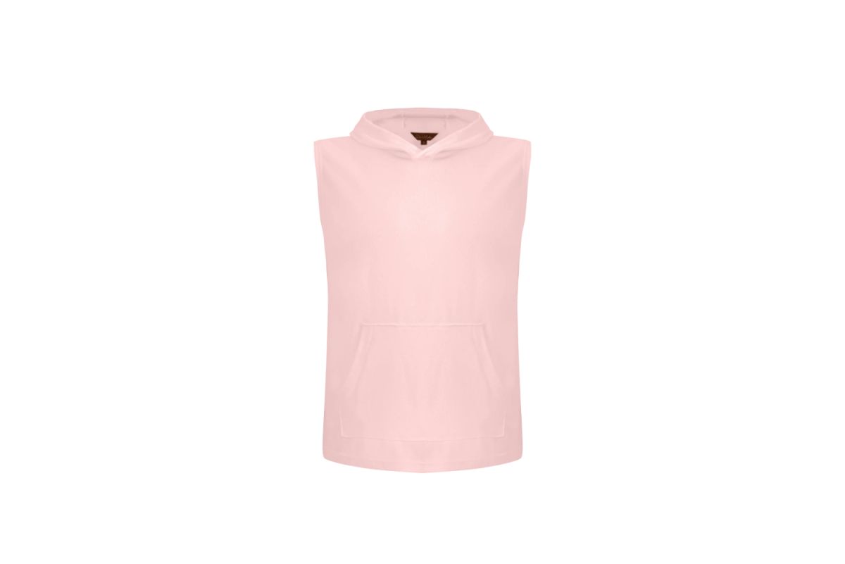 Pink Sleeveless Towel Hoodie