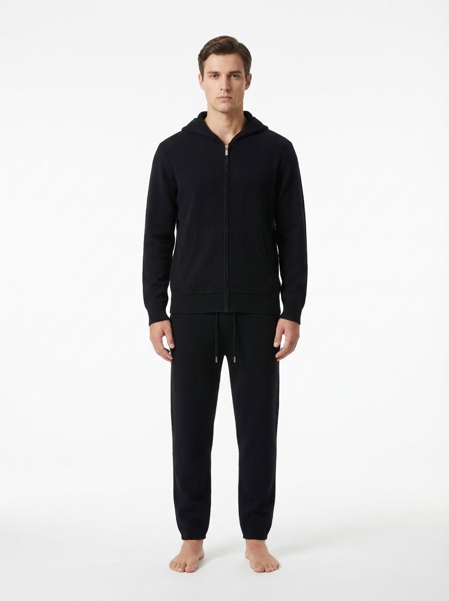 Wool Hoodie Set  BLACK