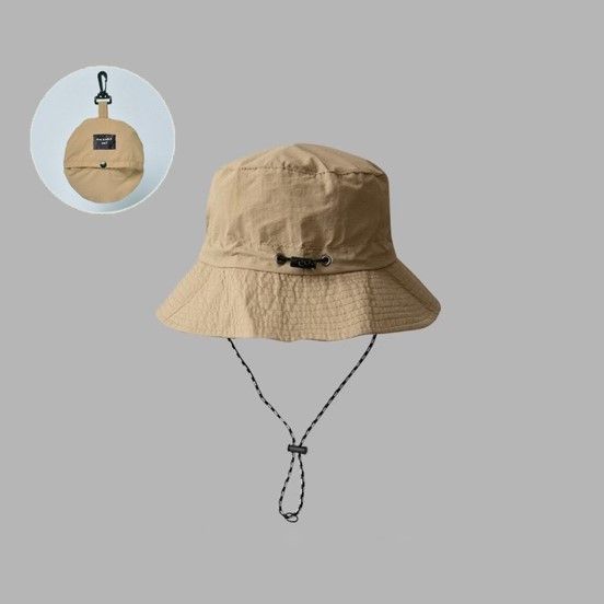 Beige Packable Outdoor Bucket Hat