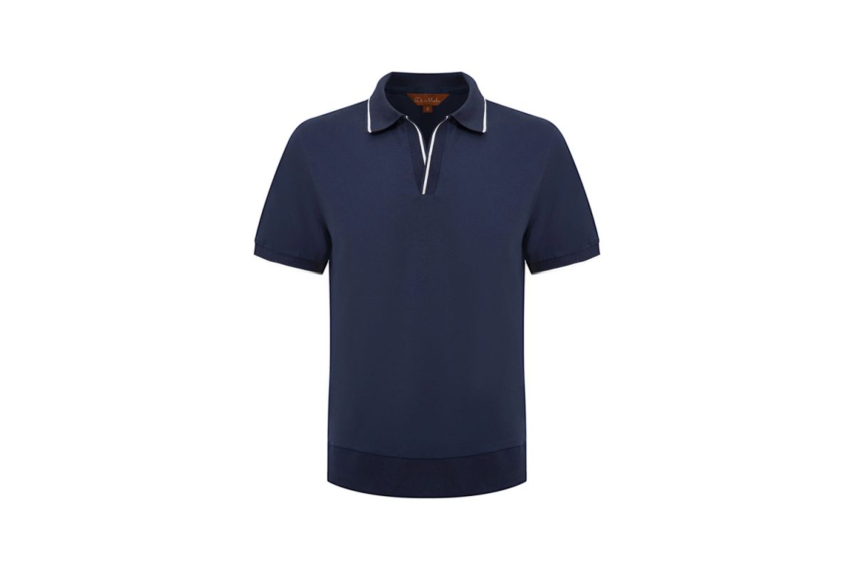 Navy Open-Collar Shirt
