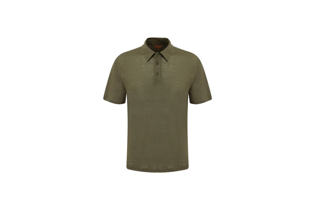 Olive Linen Polo Shirt