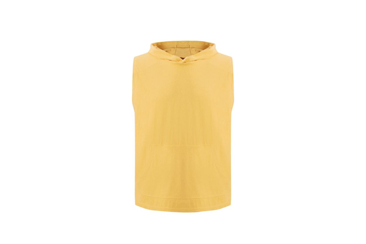Yellow Sleeveless Towel Hoodie
