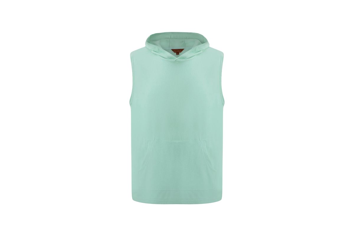 Sleeveless Towel Hoodie – Mint Green