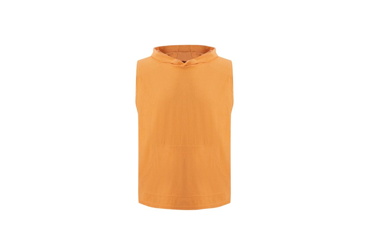 Orange Sleeveless Towel Hoodie